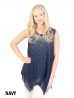 Rhinestone Starry Sky Chiffon Top